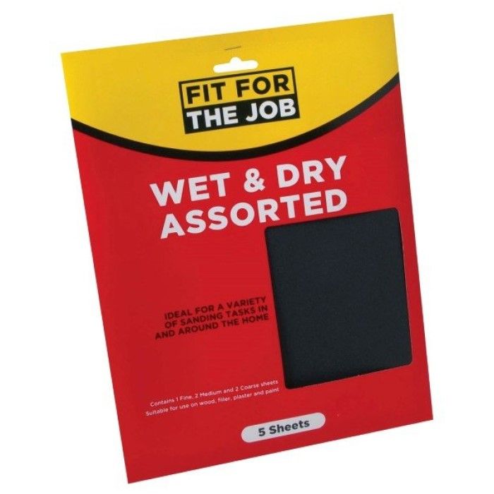 Wet & Dry Sandpaper Assorted 5 Sheet Pack