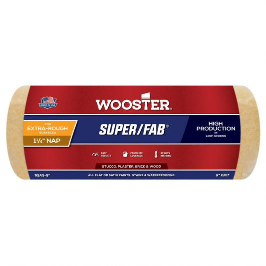 Wooster Super-Fab 9 inch Masonry Roller Sleeve - Extra Long 1.25" Pile