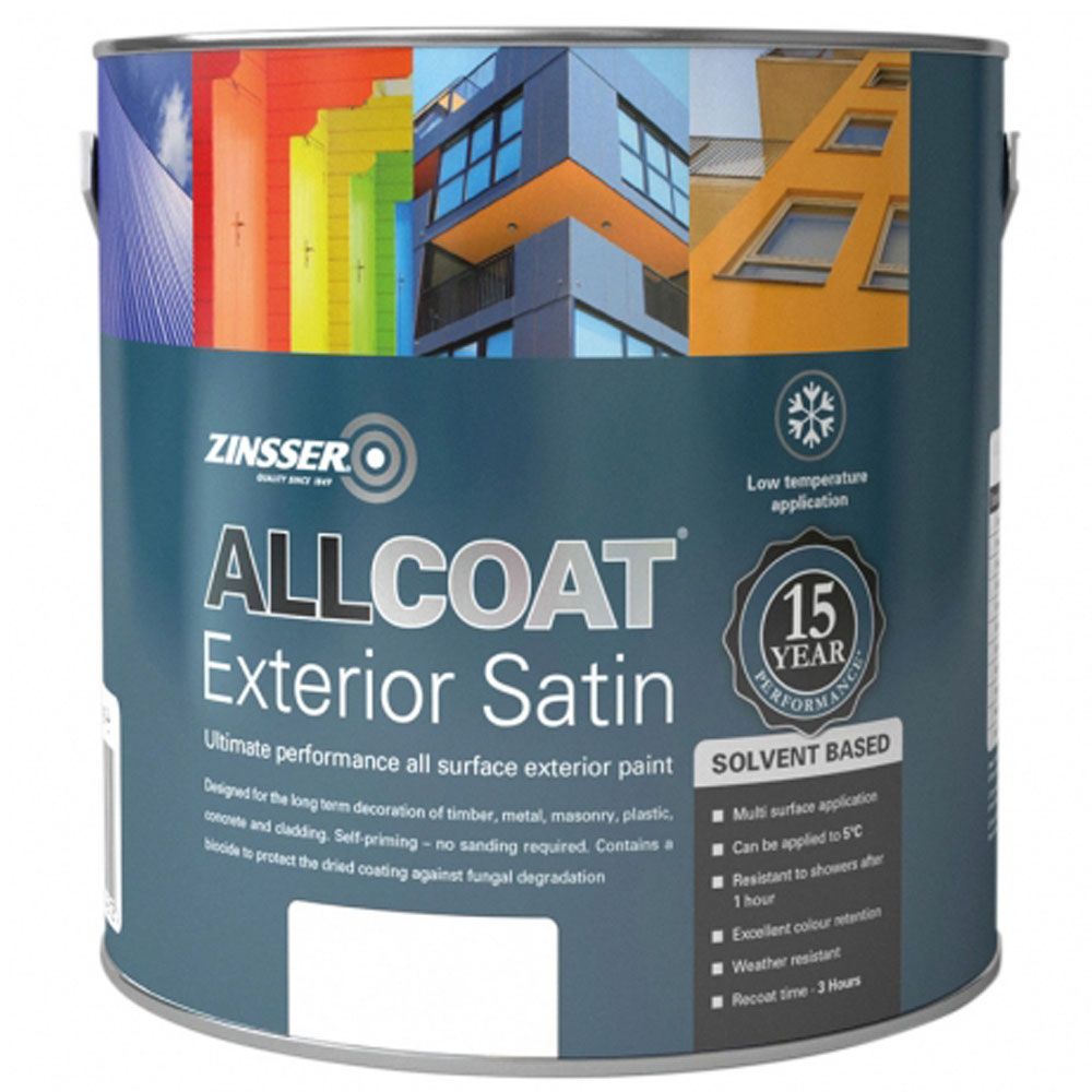 Zinsser Allcoat Exterior (Solvent-Based) Satin - White/Black