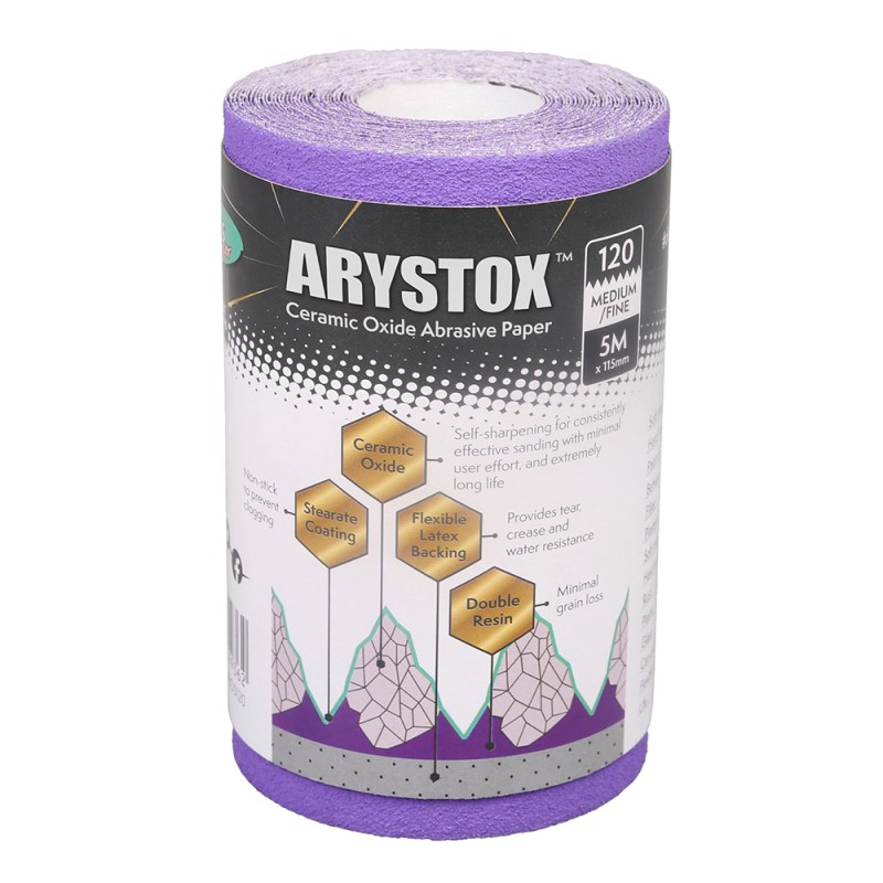 Axus ARYSTOX Ceramic Oxide Abrasive Sanding Paper (5m x 115mm)