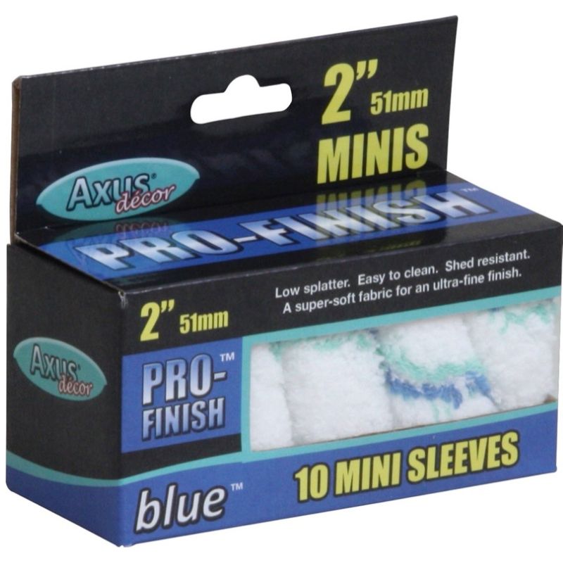 Axus Blue Pro Finish 2" Mini Roller Sleeve (Pack of 10)