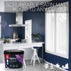 Tikkurila Optiva 7 Scrubbable Satin Matt for Walls & Ceilings - Colour Match