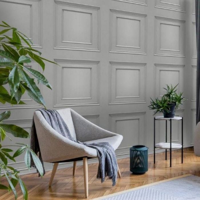 Oliana Wood Panel Effect Wallpaper Grey Belgravia Decorating Centre Online