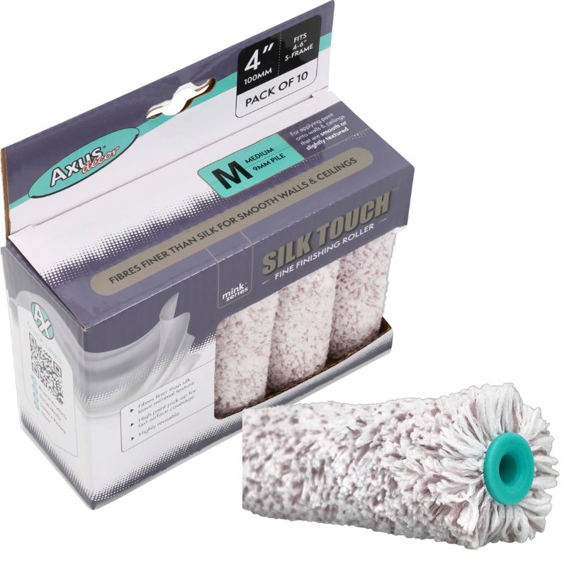 Axus Silk Touch 4" Medium Pile Roller Sleeve - (10 Pack)